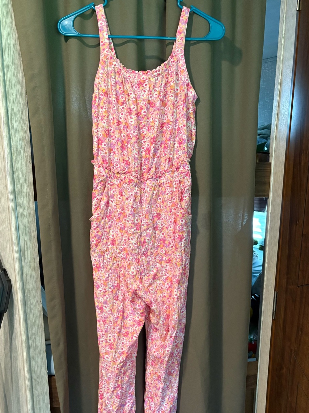 Cherokee Girl's Pink Floral Jumpsuit size 10/12